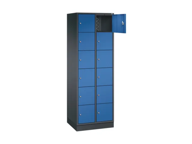 lockerkast,HxBxD 1950x620x500mm,2x6vakken,cil.-slot,sokkel