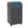 Afvalbak 60 Liter 790x380x320mm Plaatstaal 2 Wielen Klep Blauw