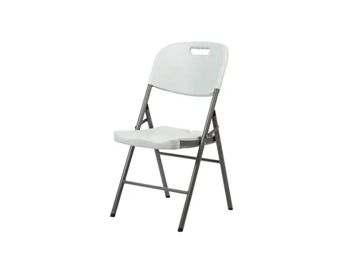 Klapstoel BRASQ FC200 wit-rvs