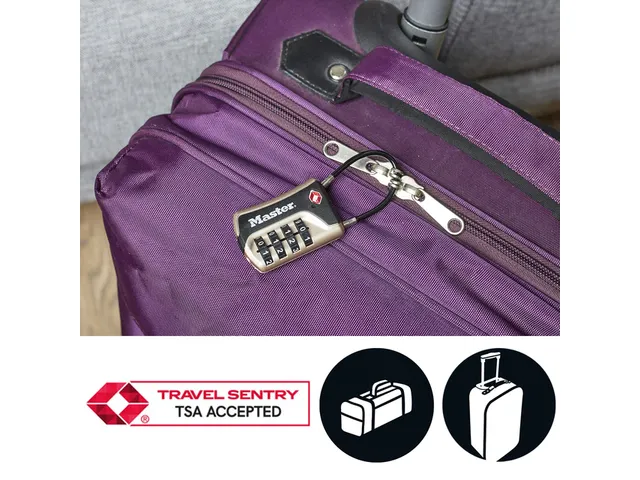 Hangslot Masterlock 4697EURDNKL 4-cijfer combinatie TSA flexibele beug