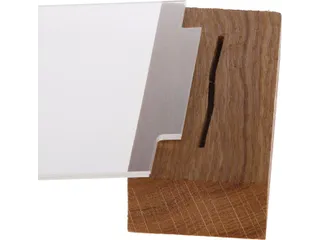 Kaarthouder Acryl Met Eikenhouten Voet A4 Staand Premium - 3