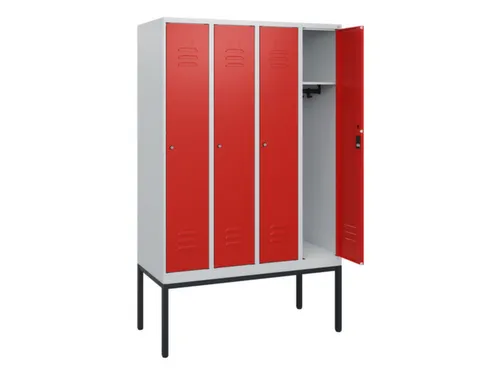locker,HxBxD 1950x1200x500mm,4vak,vak B 300mm,cil.-slot,voetonderstel