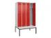 locker met bank,voor scheiding van kleding,HxBxD 2120x1200x815mm,4vak