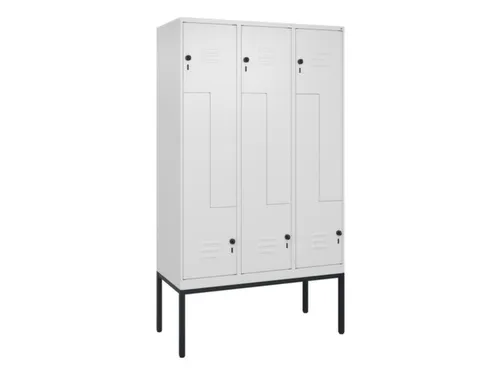 Z-garderobekast,HxBxD 2120x1200x500mm,vak B 200/400mm,draaigrendel