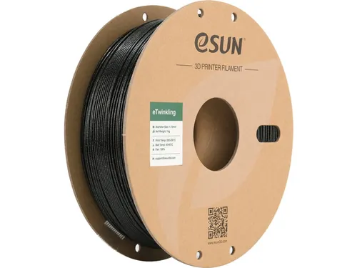 eSUN 3D printer Filament eTwinkling 1,75mm Zwart 1kg