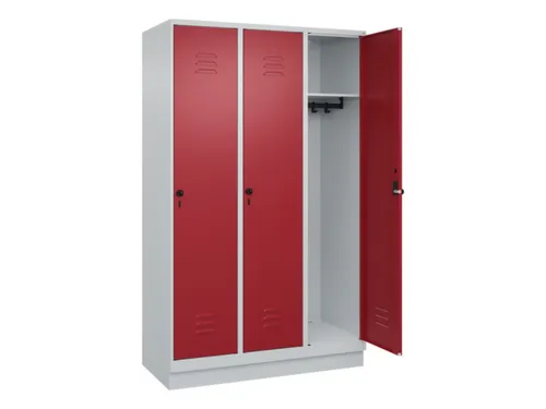 locker,HxBxD 1950x1200x500mm,3vak,vak B 400mm,draaigrendel,sokkel