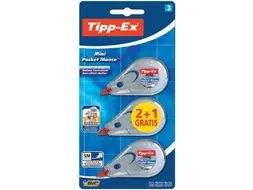 Correctietape Tipp-Ex mini pocket mouse 5mmx6m blister 2+1 gratis