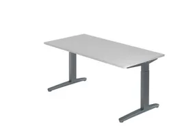 In hoogte verstelbaar bureau,HxBxD 680-850x1600x800mm,blad grijs
