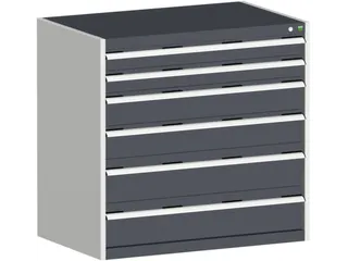 ladekast HxBxD 1000x1050x650mm 6laden zware lasten RAL7035 RAL7016 - 2