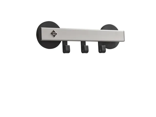 Kapstok magnetisch Vepa Bins met 3 haken grijs zwart