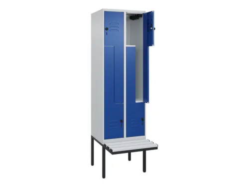 Z-garderobekast,HxBxD 2120x600x815mm,2vak,vak B 300mm,draaigrendel