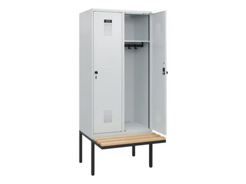 locker met bank,HxBxD 1950x800x815mm,2vak,vak B 400mm,draaigrendel