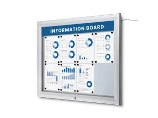 Outdoor mededelingenbord 8x A4 met logopaneel LED verlicht - 4