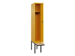 locker met bank,HxBxD 2120x300x815mm,1vak,vak B 300mm,cilinderslot