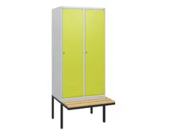 locker met bank,HxBxD 1950x800x815mm,2vak,vak B 400mm,cil.-slot
