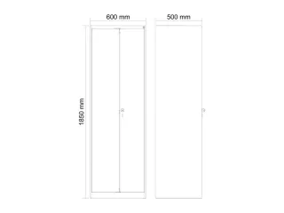 locker voor scheiding van kleding,HxBxD 1850x600x500mm,2vak - 3