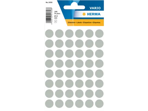 HERMA 1858 Multipurpose etiketten Rond 13mm Grijs 240 stuks