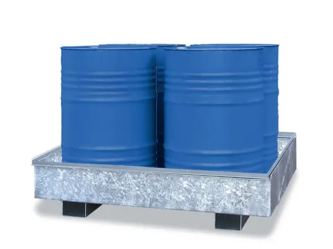Opvangbak Staal Bxdxh 1325X1320X250Mm Voor 4X200L Vaten Verzinkt