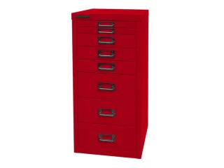 kantoor-ladekast HxBxD 590x279x380mm 8 laden romp kardinaalrood staal - 3