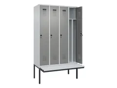 locker met bank,voor scheiding van kleding,HxBxD 2120x1200x815mm,4vak
