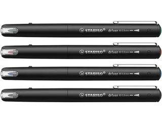 Fineliner STABILO dr!ver Etui met 4 kleuren Medium punt 0.8mm - 8