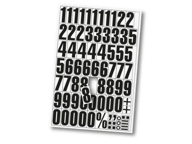 veldmagneet voor stelling,cijfers 0-9,DIN A4,H 43mm,magneetfolie