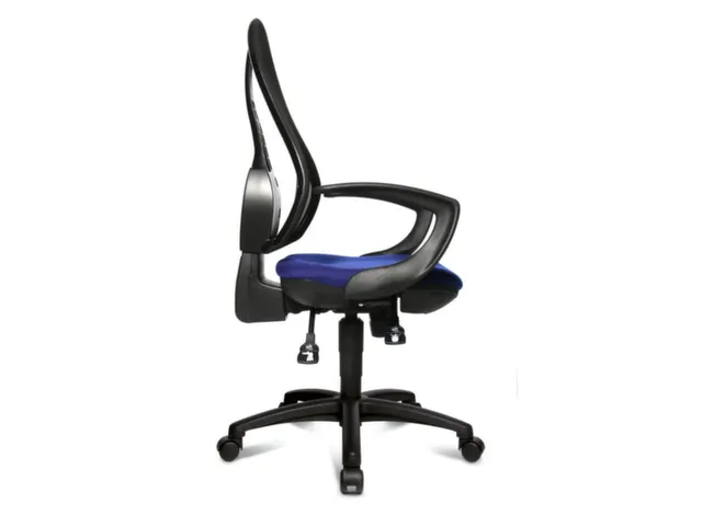 Siège De Bureau Pivotant Assise Bleue Dossier Mailles Noir