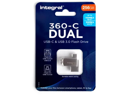 360-C Dual USB-C & USB 3.0 stick, 256 GB