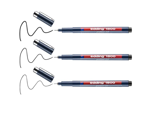 Fineliner Edding 1800 noir assorti