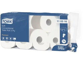 Toiletpapier Tork T4 110316 3-Laags Premium 250 vel 72 Rollen - 1