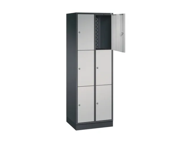 lockerkast,HxBxD 1950x620x500mm,2x3vakken,cil.-slot,sokkel