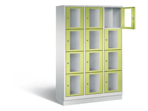 Lockerkast 1800x1200x500mm 3x4 vakken Cilinderslot, Sokkel, RDS1108060
