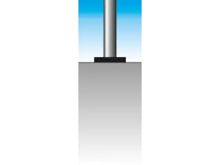 Afzetpaal Rvs Ø76mm Bodemplaat Schuifmontage - 2