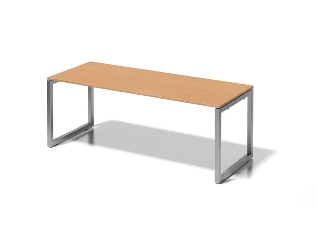 bureau,HxBxD 740x2000x800mm,blad beuken,sledeframe zilverkleurig