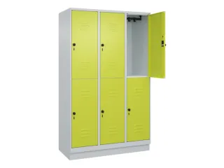 dubbeldekse locker,HxBxD 1950x1200x500mm,3x2vak.,vak B 400mm - 2