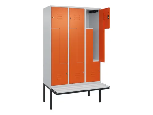 Z-garderobekast,HxBxD 2120x1200x815mm,6vak,vak B 400mm,cil.-slot