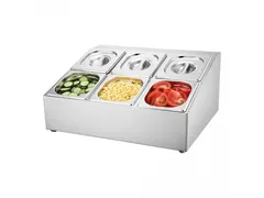 Emga Gastronorm garneerunit Bar 6x (3x2) 1/6 GN 100mm