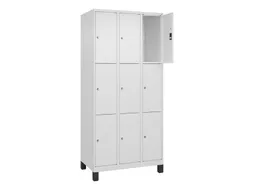 lockerkast,HxBxD 1950x900x500mm,3x3vakken,vak B 300mm,cil.-slot,voeten