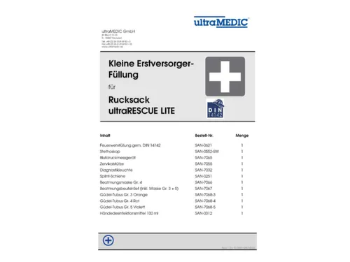 reddingsrugzak,DIN 14142/EHBO-set,Cordura,rood,HxBxD 450x270x180mm