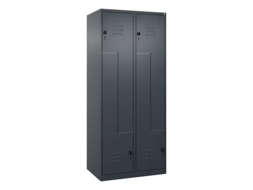 Z-garderobekast,HxBxD 1850x800x500mm,vak B 200/400mm,draaigrendel