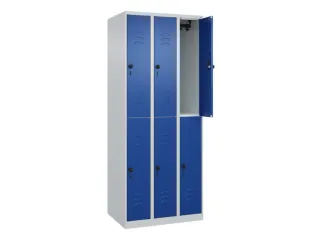 dubbeldekse locker,HxBxD 1850x750x500mm,3x2vak.,vak B 250mm - 2