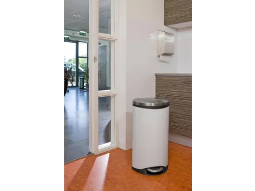 Pedaalemmer Shell Bin 30 Liter Wit mat RVS