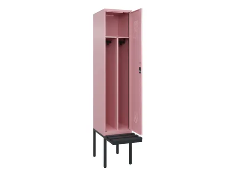locker met bank,voor scheiding van kleding,HxBxD 2120x400x815mm,1vak