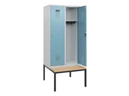locker met bank,HxBxD 1950x800x815mm,2vak,vak B 400mm,cilinderslot