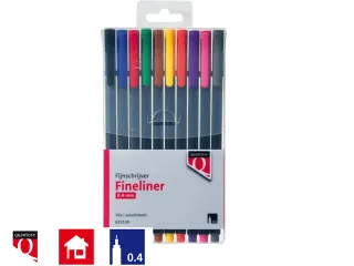 Quantore Fineliner 0.4mm assorti, etui à 10 stuks - 2