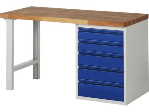 werkbank,RAL 7035/RAL 5010,HxBxD 890x1500x700mm,beukblad