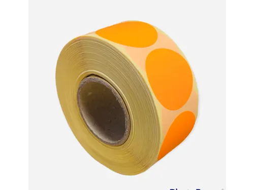 Etiket Rond Fluor Oranje 35mm Op rol 2000 Stuks