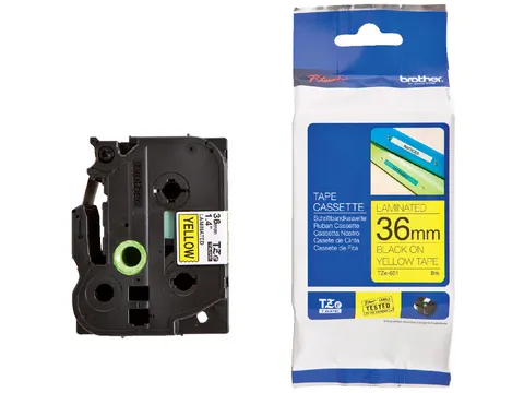 Labeltape Brother P-touch TZe-661 standaard 36mm zwart op geel