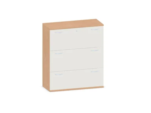 Hangmappenkast 1150X1000X430Mm 3Hangmappenframes Beuken + Wit