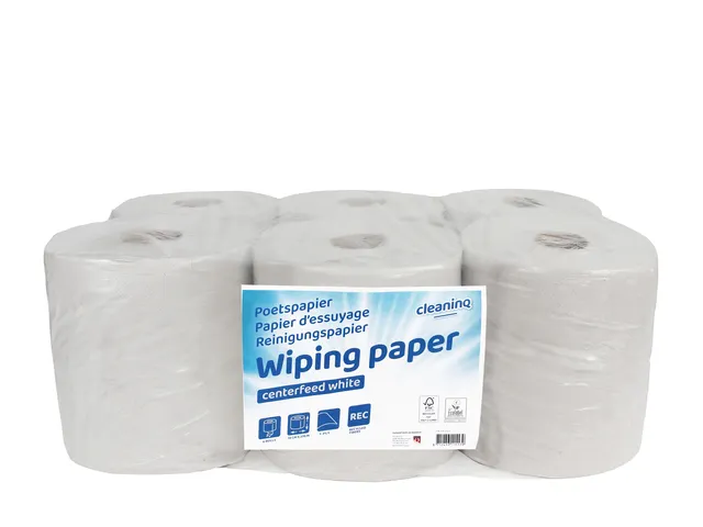Poetspapier Cleaninq midi 1-laags 19cmx270m Wit 6 rollen